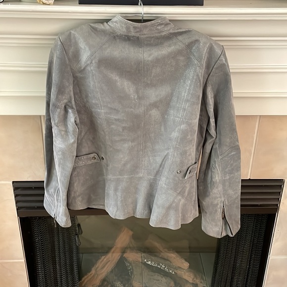 Alfani Jacket Genuine Leather Petite - Picture 2 of 3